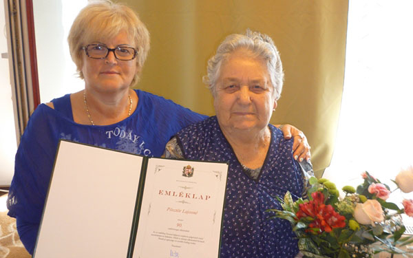 Pösztör Lajosné köszöntése