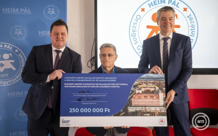 A Heim Pál gyermekkórház 250 millió forintot kap zajszigetelésre a Budapest Airporttól